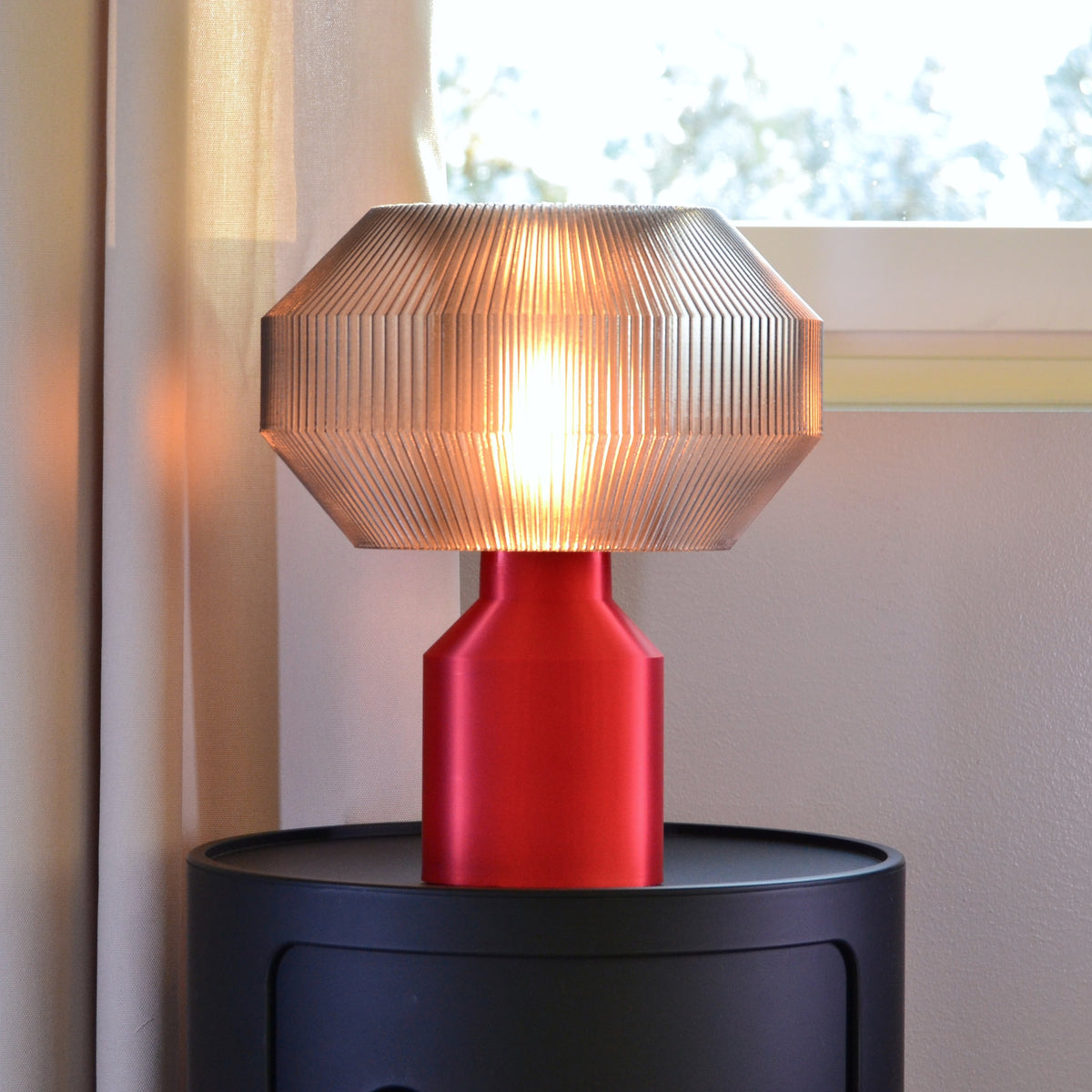 Temple Lamp, Silk Red