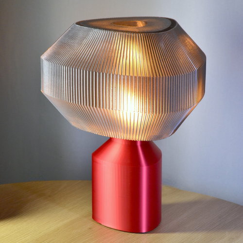 Temple Lamp, Silk Red