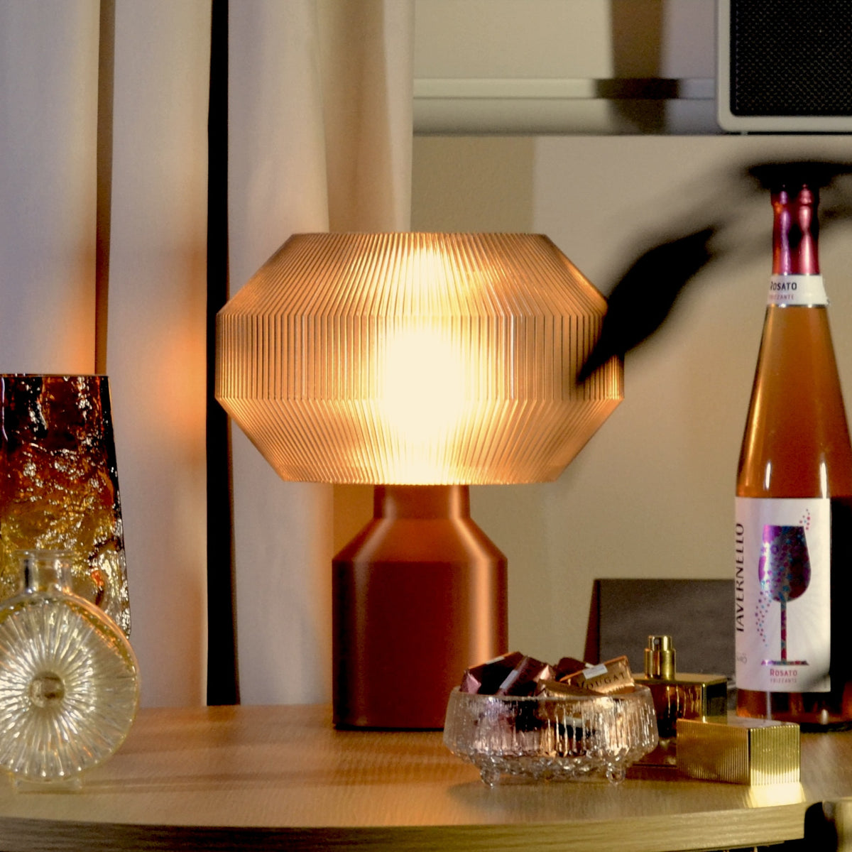 Temple Lamp, Silk Red