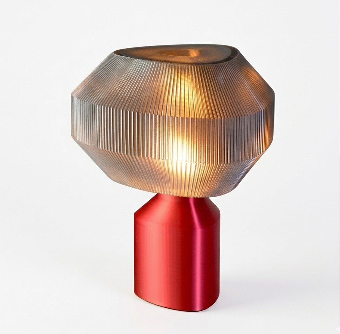 Temple Lamp, Silk Red