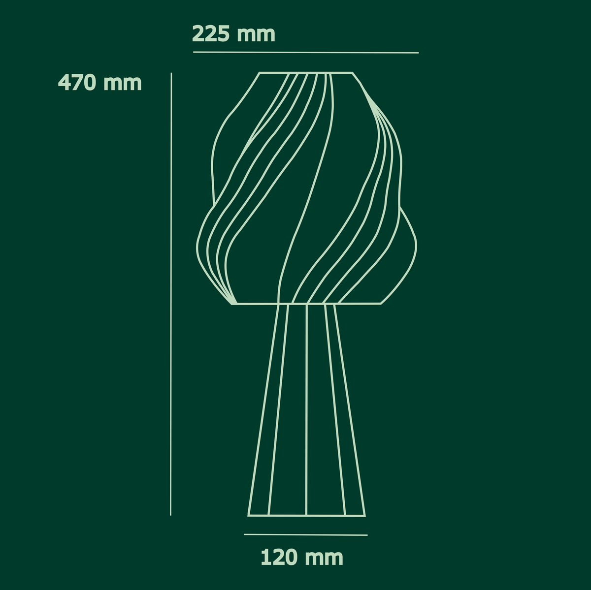 Vortex Lamp, Glassy Green
